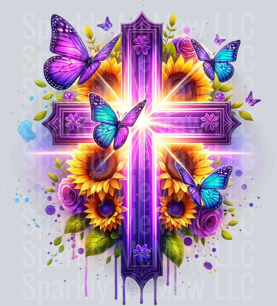 purple cross 12 Clip Art UV DTF Decal