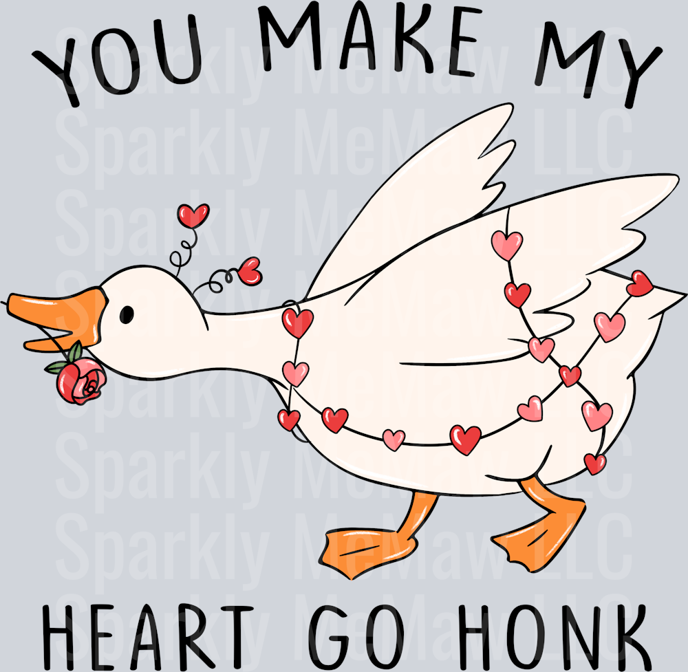 Funny Valentine Goose DTF Transfer (Fabrics)