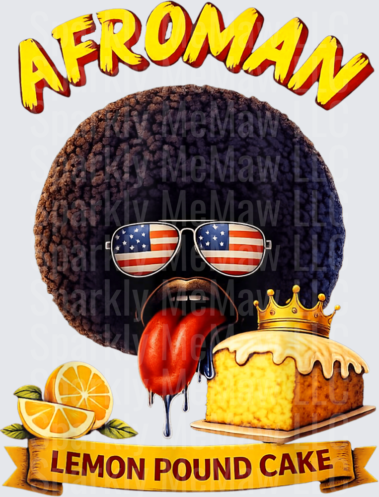 Afroman Lemon Pound Cake with American Flag Sunglasses UV DTF Decal