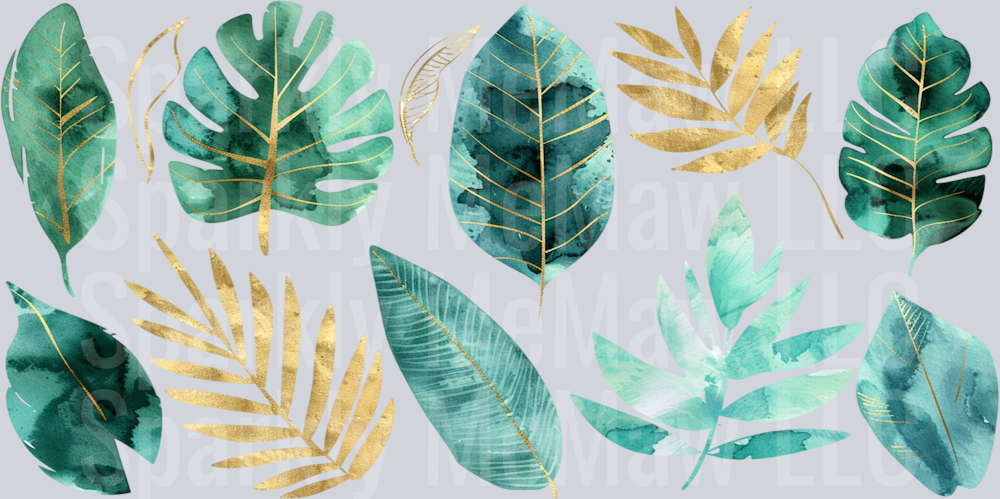 Monstera Leaves 16 oz Glass Tumbler Wrap-8