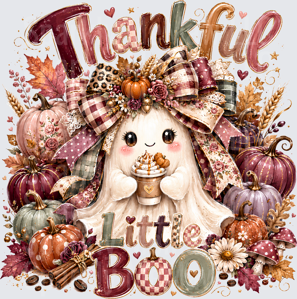 Thankful Little Boo Ghost UV DTF Decal