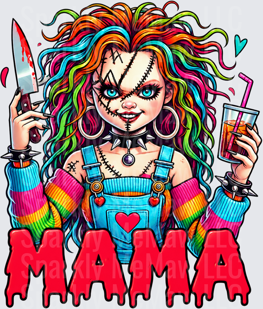 Chucky Mama Horror Doll UV DTF Decal