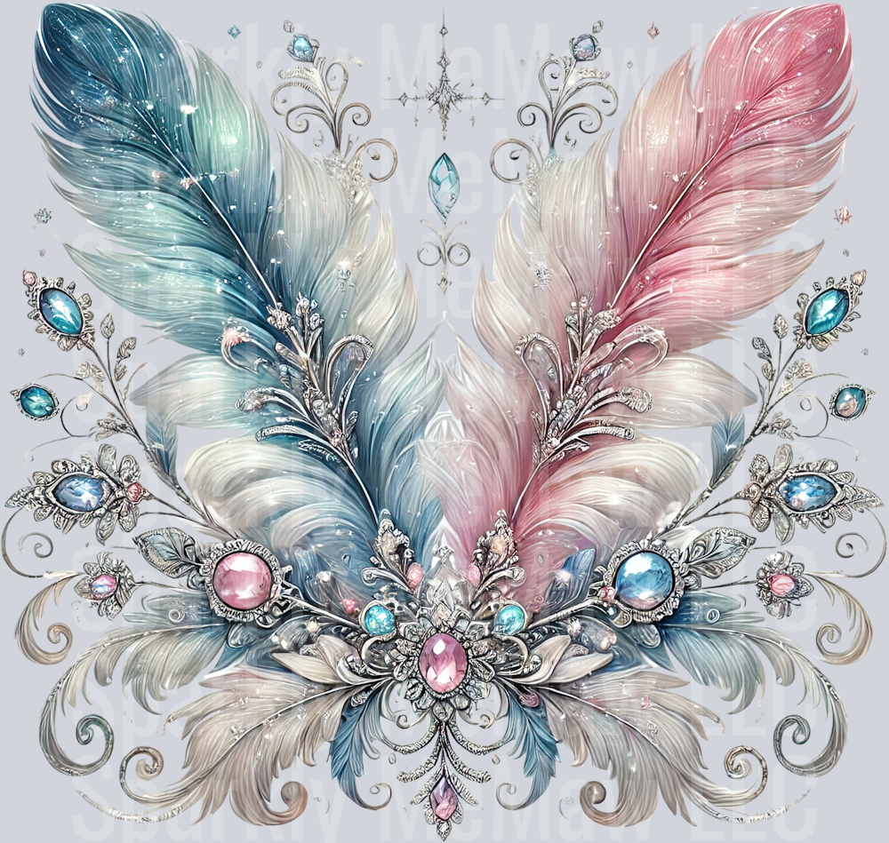 25 Fancy Feathers UV DTF Clip Art Decal