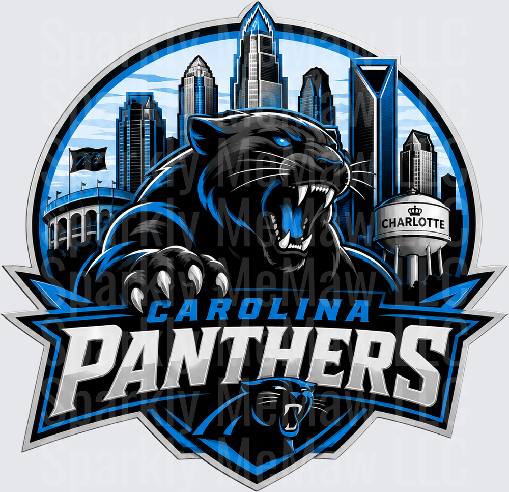 Carolina Panthers Charlotte Skyline This is a UV DTF Decal