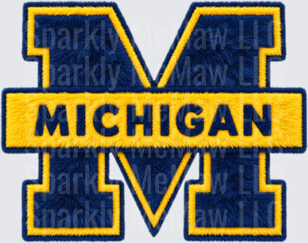 Michigan Wolverines Block M Logo UV DTF Decal