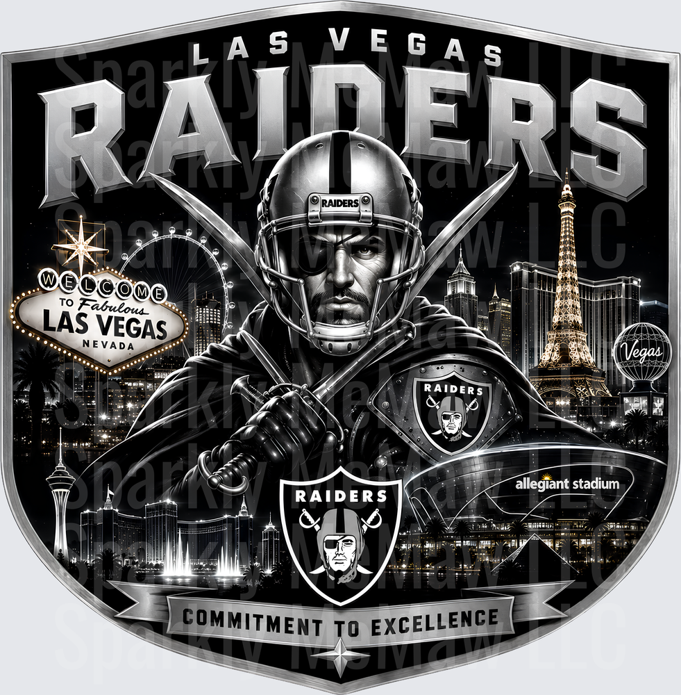 Las Vegas Raiders Commitment Excellence UV DTF Decal