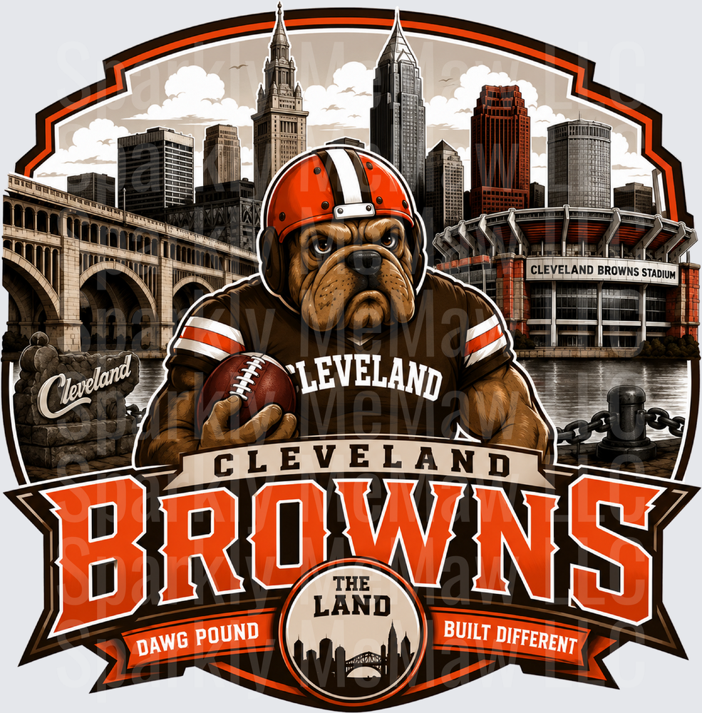 Cleveland Browns Bulldog Dawg Pound This is a UV DTF Decal