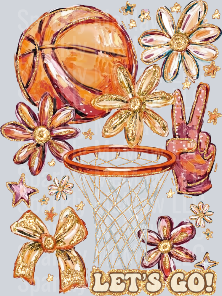 Floral Basketball UV DTF Decal