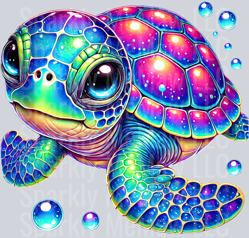 14 Colorful Turtle Clipart UV DTF Decal