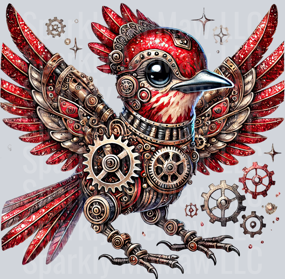 Red Road Runner SteamPunk UV DTF Decal 3