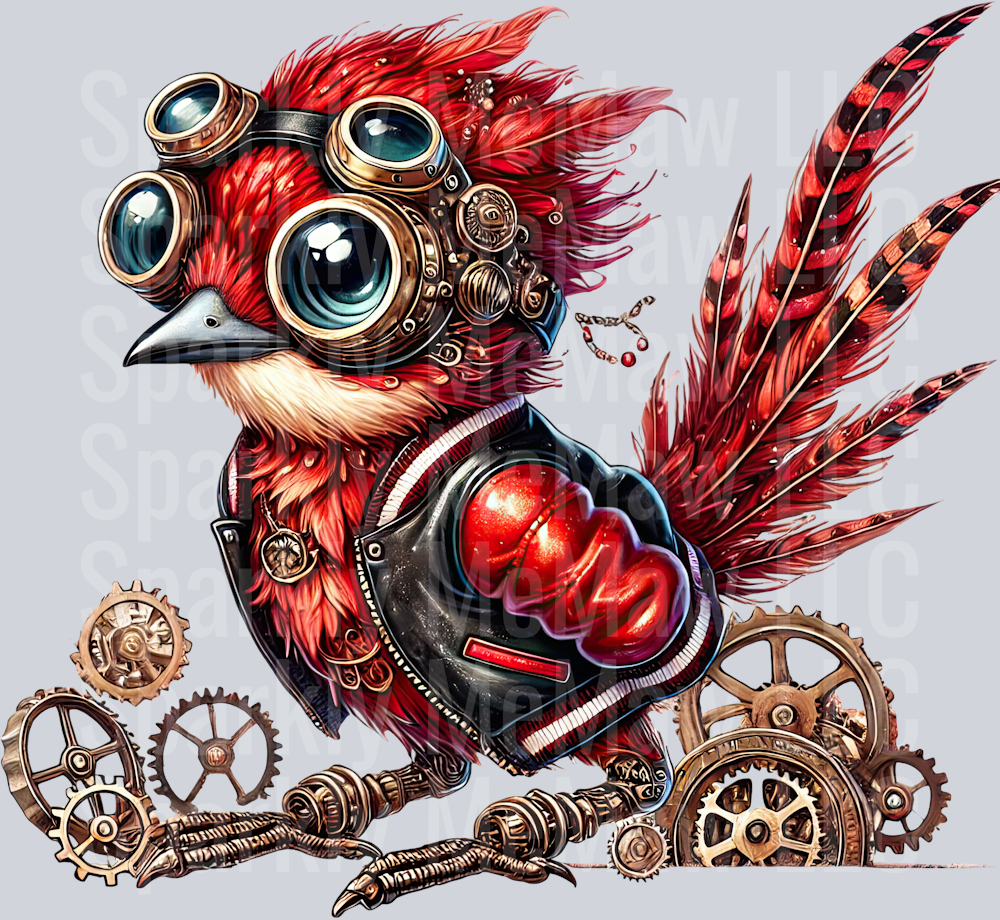 Red Road Runner SteamPunk UV DTF Decal 10