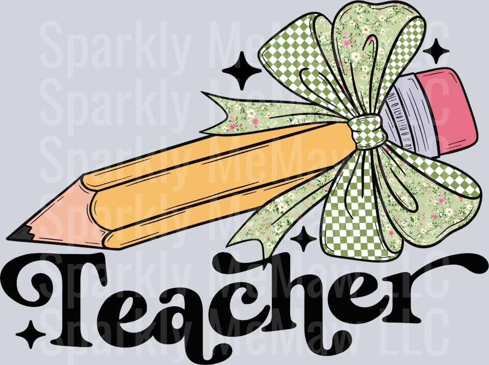 Teacher Green UV DTF Decal