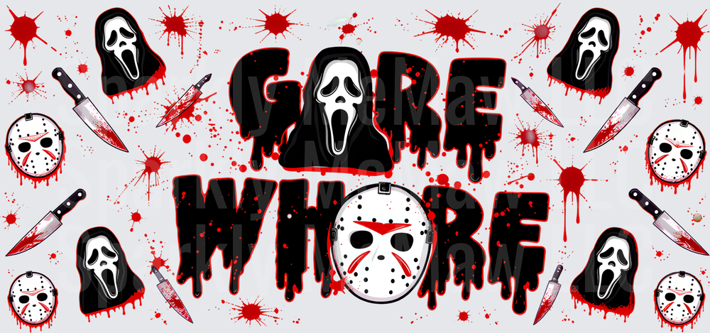Gore Whore Horror Icons UV DTF 16 OZ Wrap