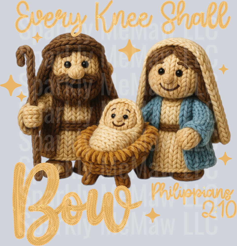 Every Knee shall bow 2 Ready to Press DTF Transfer (Fabrics only)
