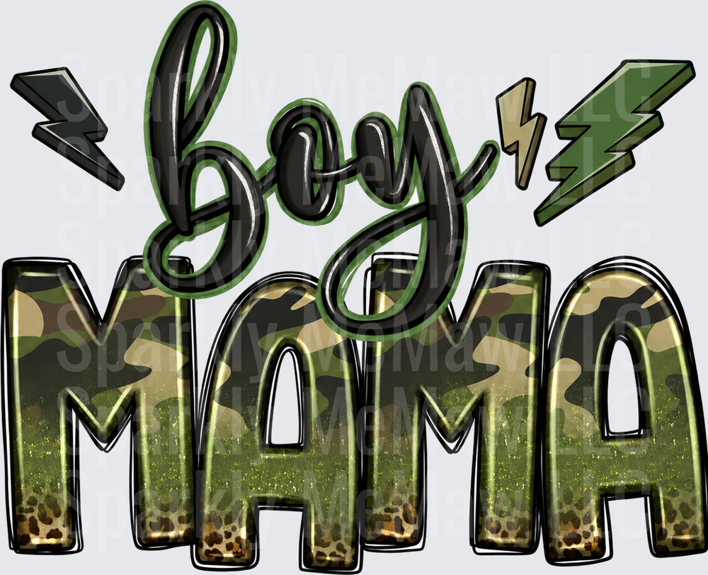Boy Mama Camo Lightning UV Decal Decal