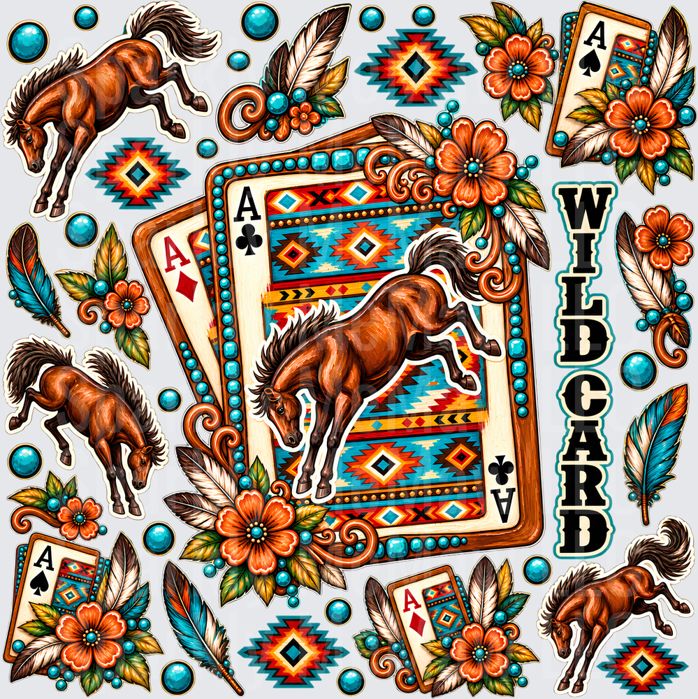Wild Card Western Ace Sheet 10x10 Cut/Peel/Stick Sheet