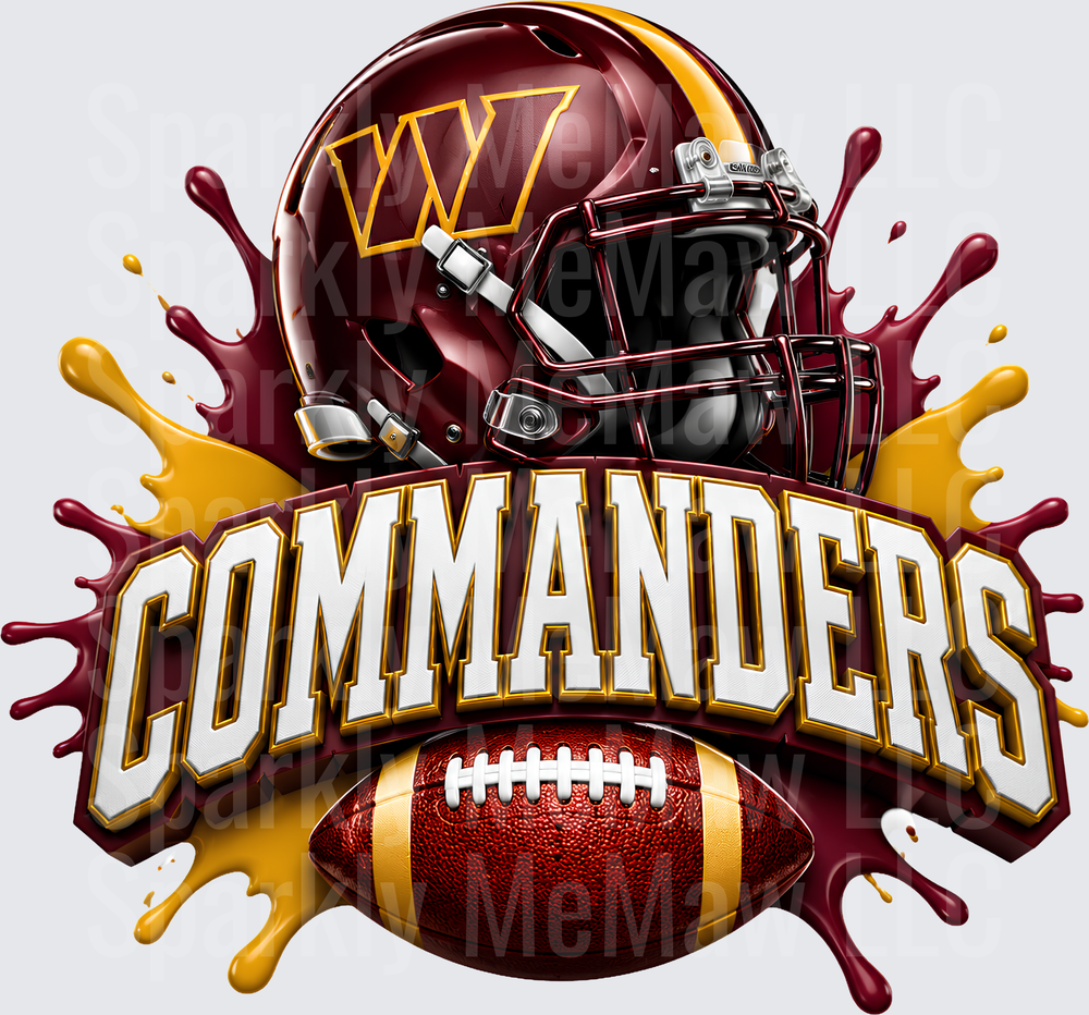 Washington Commanders Helmet Splash UV DTF Decal