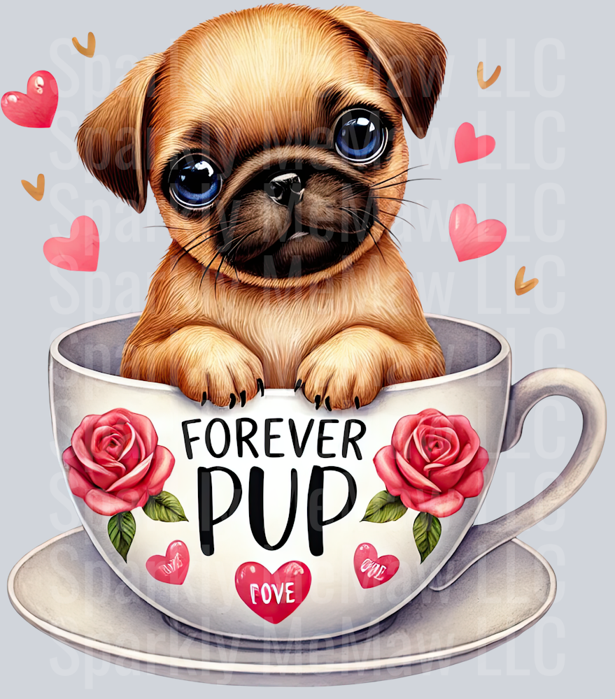 Valentines Cup Puppy UV DTF Decal 40