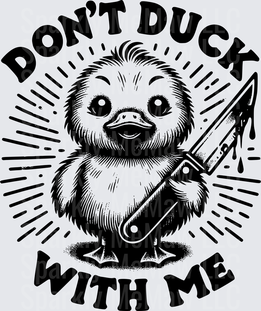 Don't Duck With Me Angry Sloth Holding Knife UV DTF Decal
