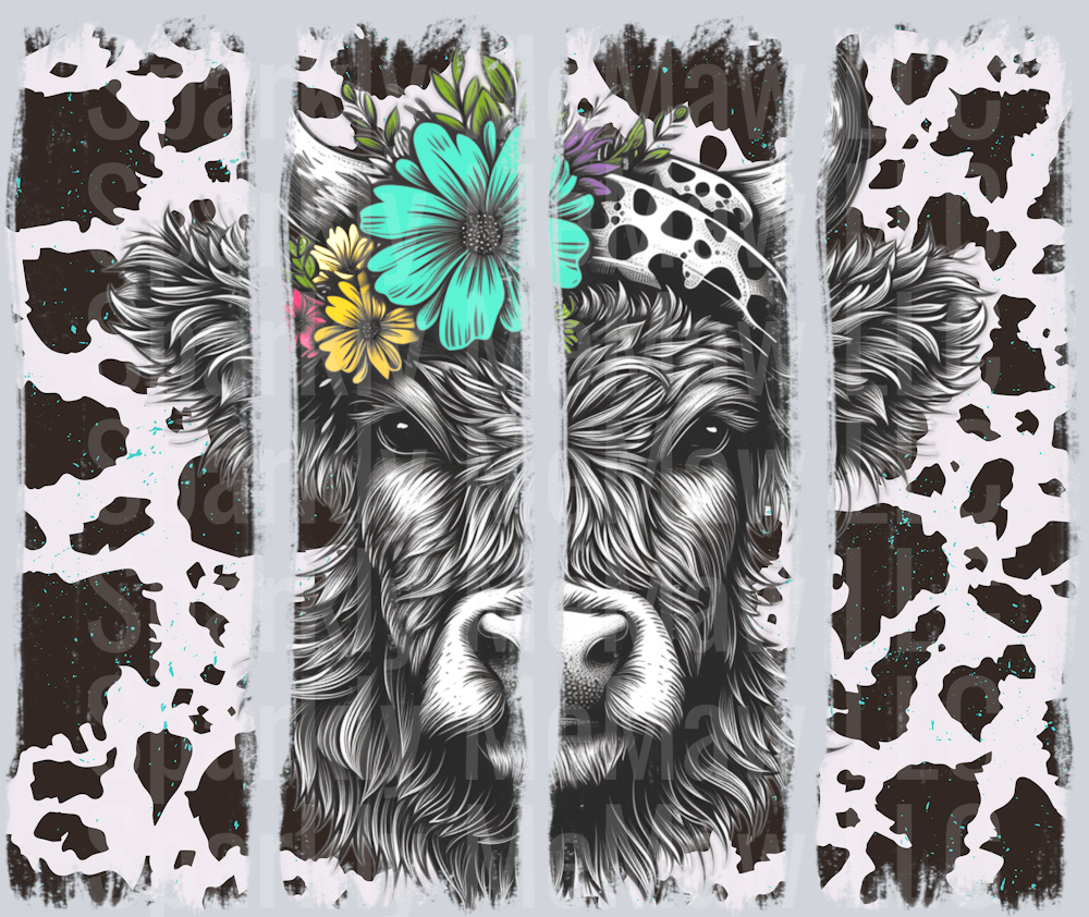 Spring Highland BrushStroke UV DTF Decal