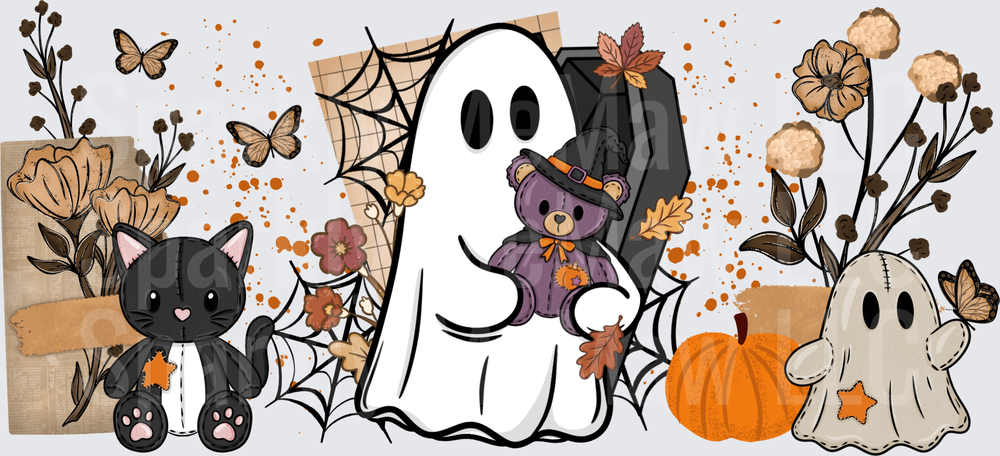 Cute Halloween Ghost Friends UV DTF Wrap