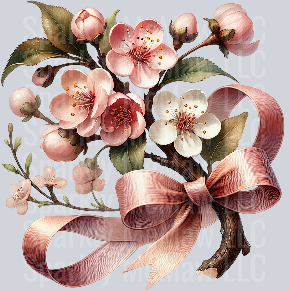 27 Cherry Blossoms Clip Art UV DTF Decal
