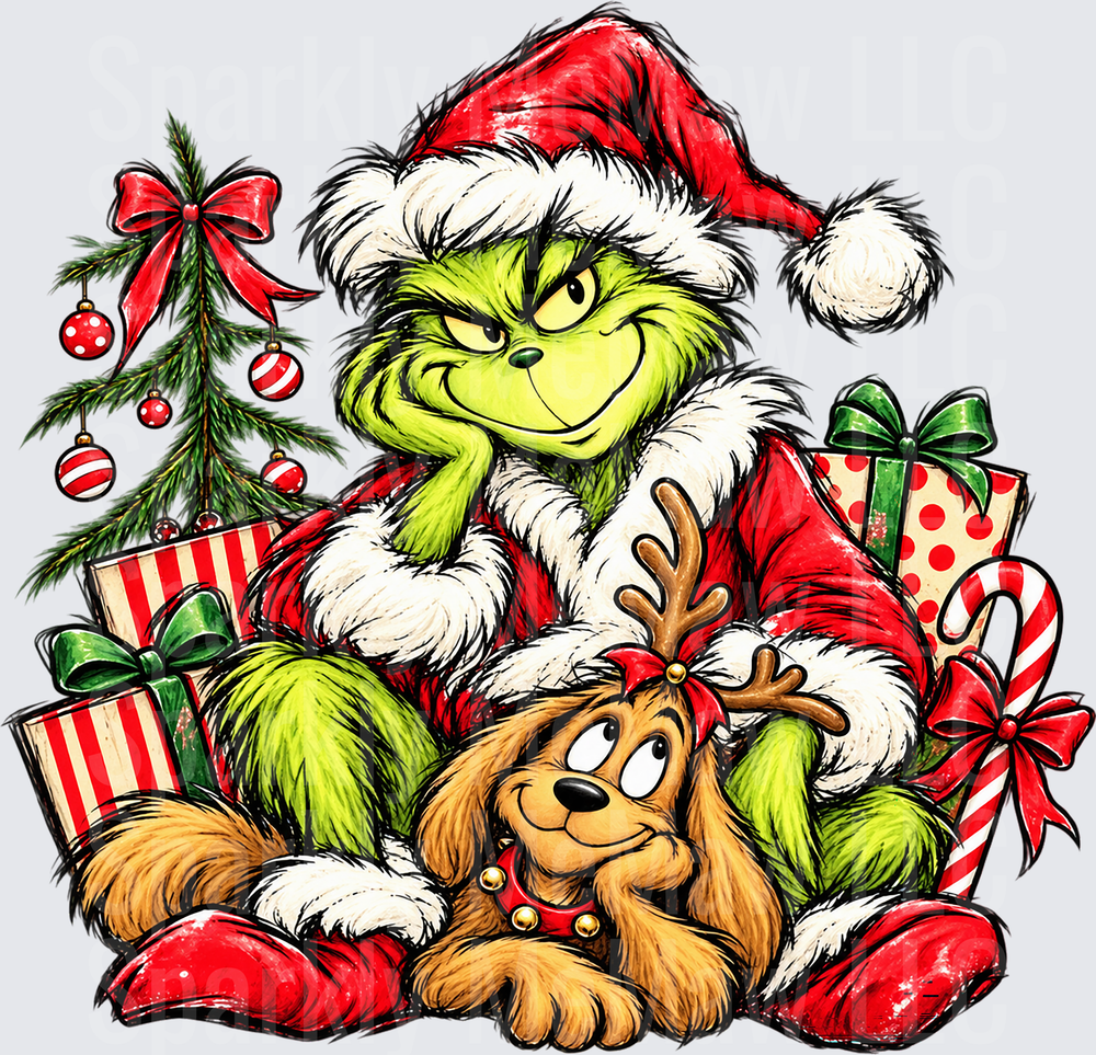 Grinch and Max Christmas this is a uv dtf Decal