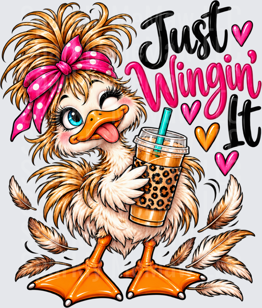 Sassy Duck Just Wingin It UV DTF Decal