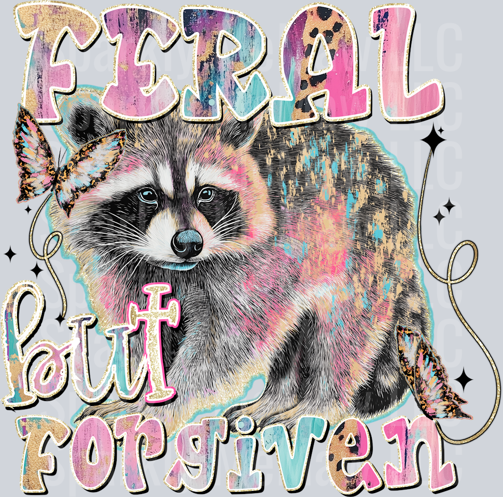 Feral But Forgiven UV DTF Decal
