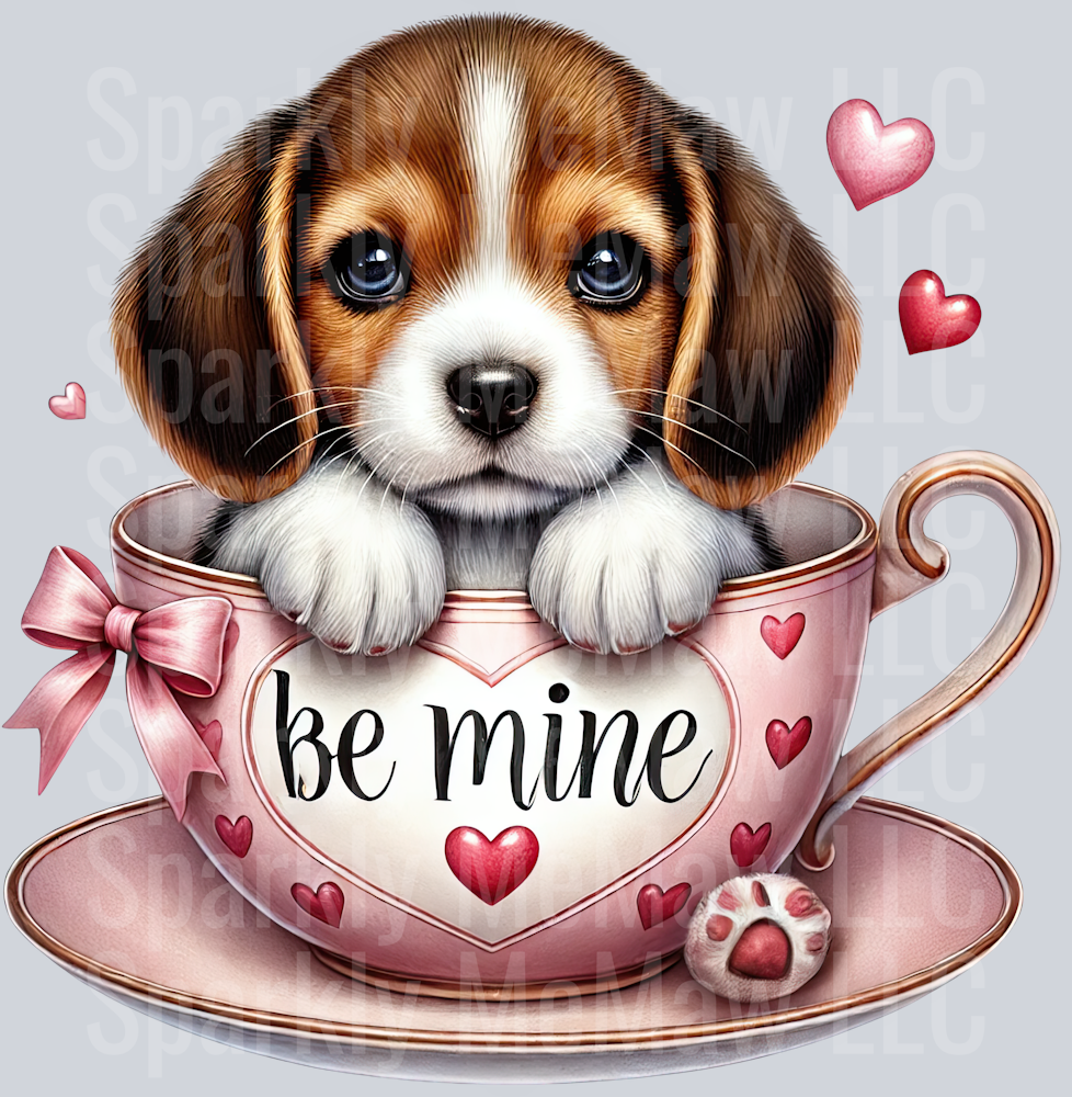 Valentines Cup Puppy UV DTF Decal 56