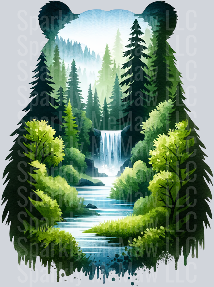 12 Landscape Bears Clip Art Decal