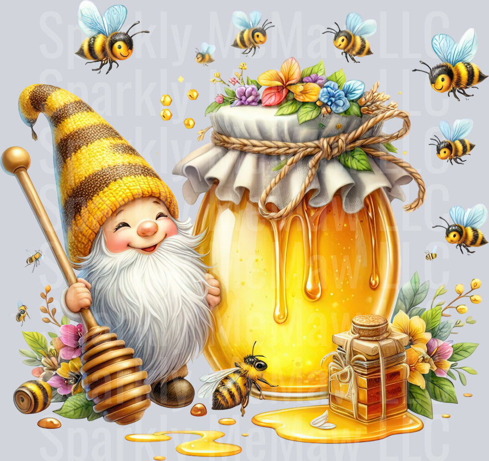 15 Bee Gnome UV DTF Clip Art Decal