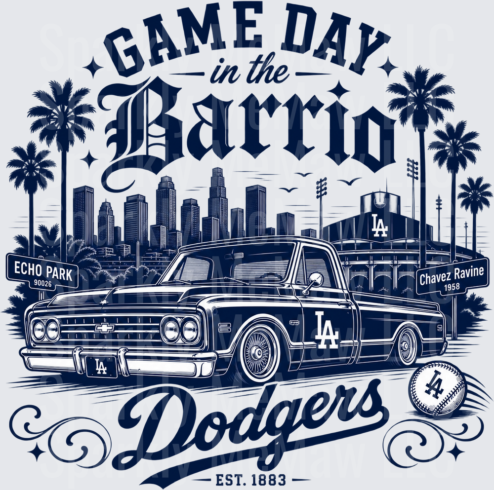 Game Day Barrio Dodgers UV DTF Decal