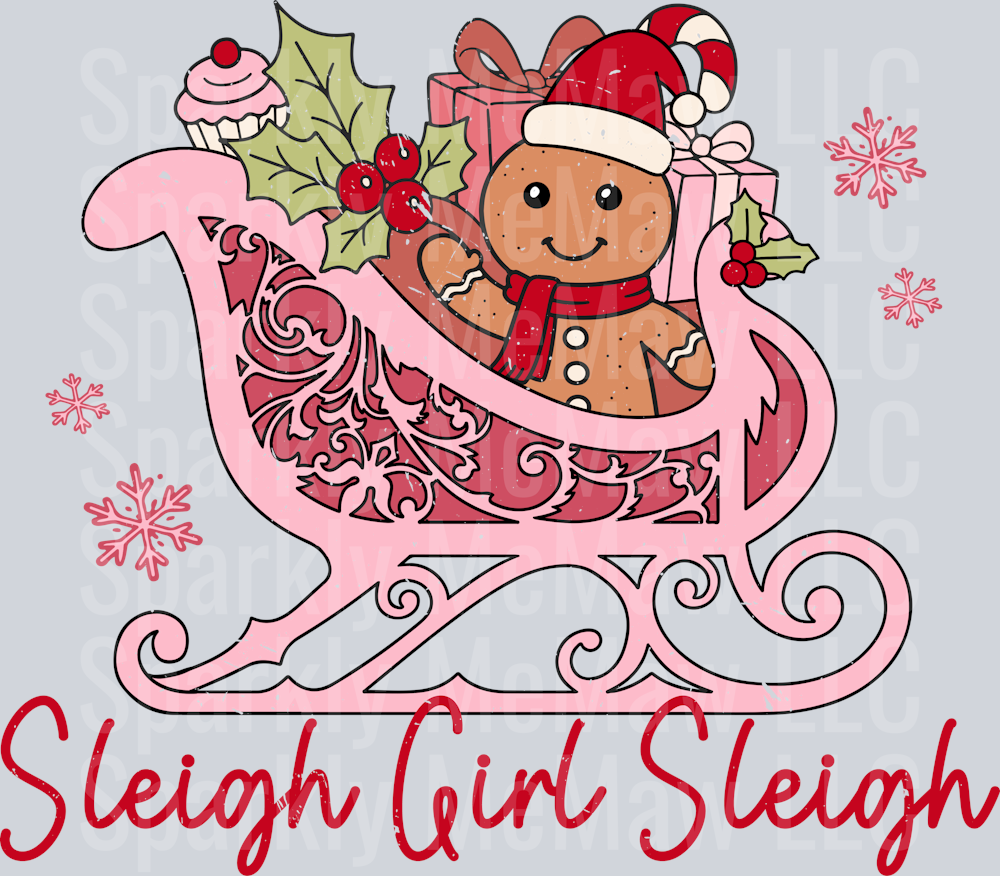 Sleigh Girl UV DTF Decal