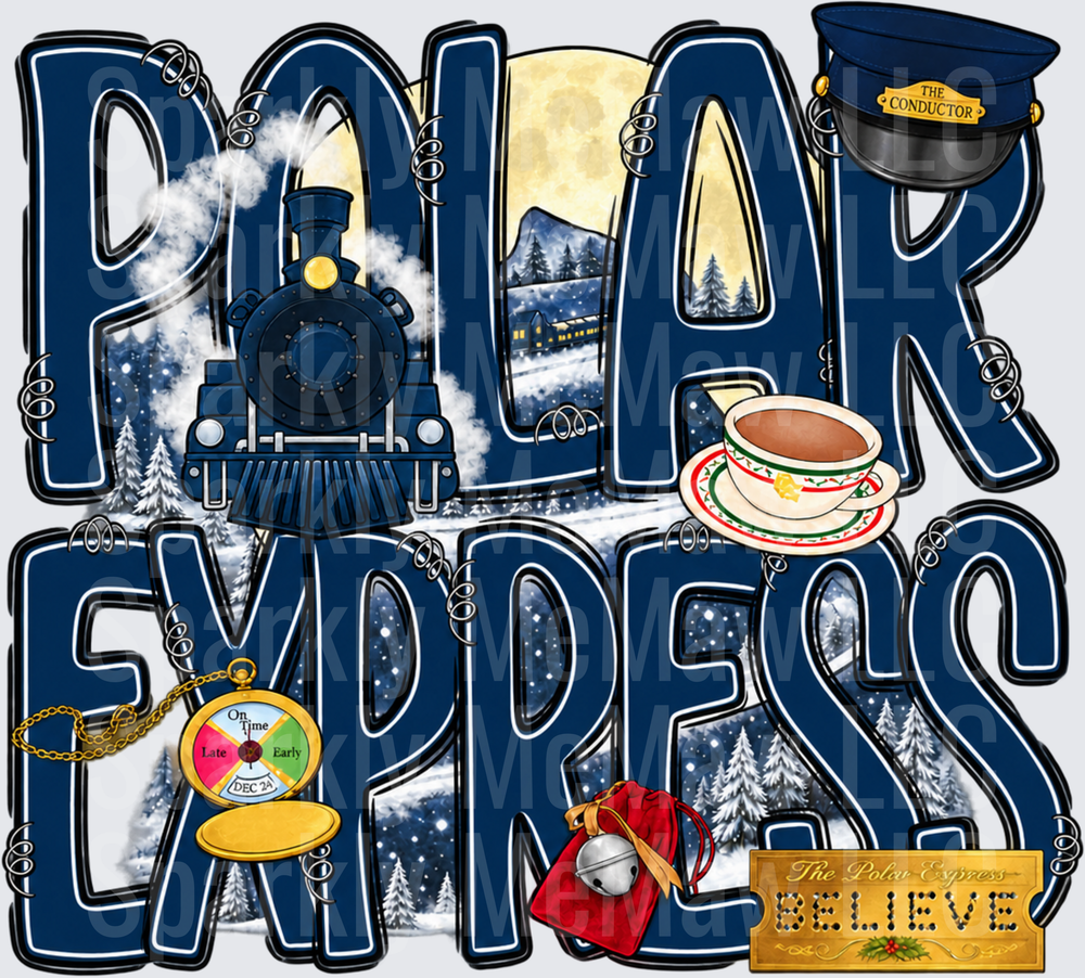 Polar Express Believe Christmas UV DTF Decal
