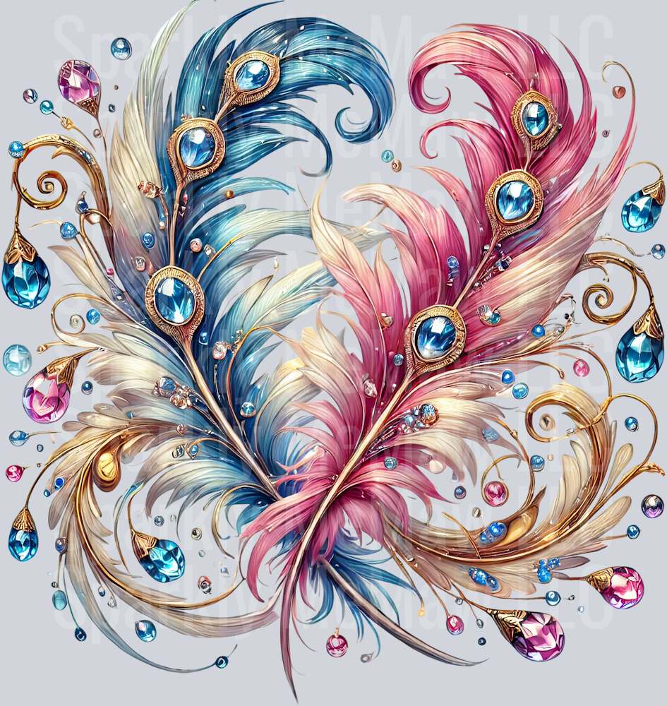 21 Fancy Feathers UV DTF Clip Art Decal