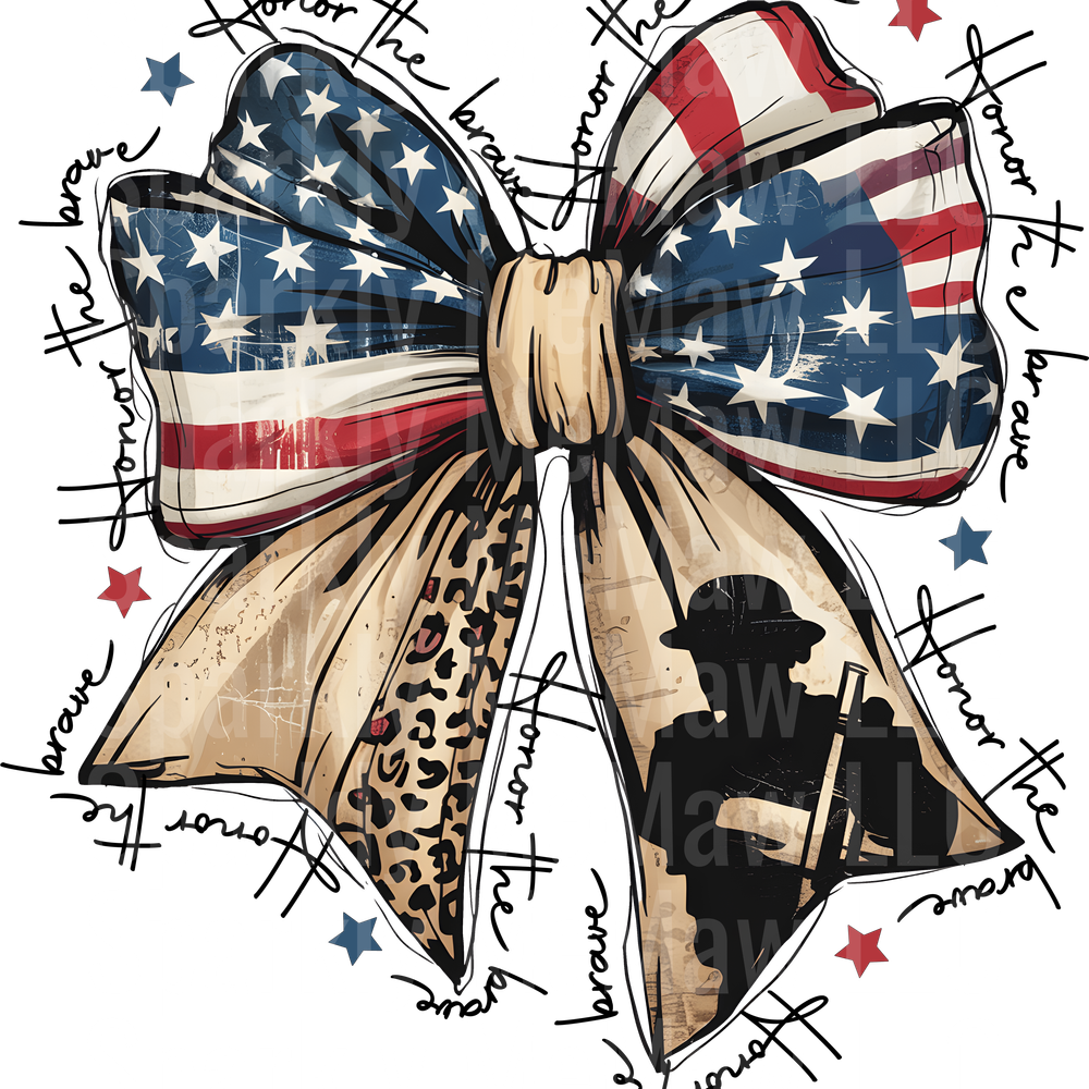 Honor the Brave Bow UV DTF Decal