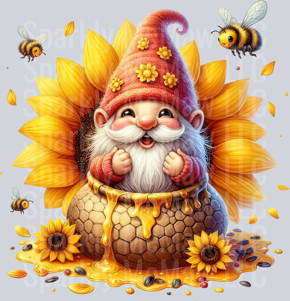 63 Bee Gnome UV DTF Clip Art Decal