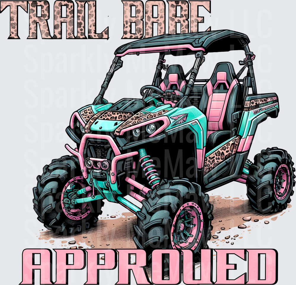 Trail Babe Approved Pink Leopard Print ATV Side by Side UV DTF Decal
