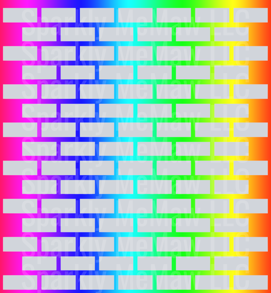 Rainbow brick outline 10x10