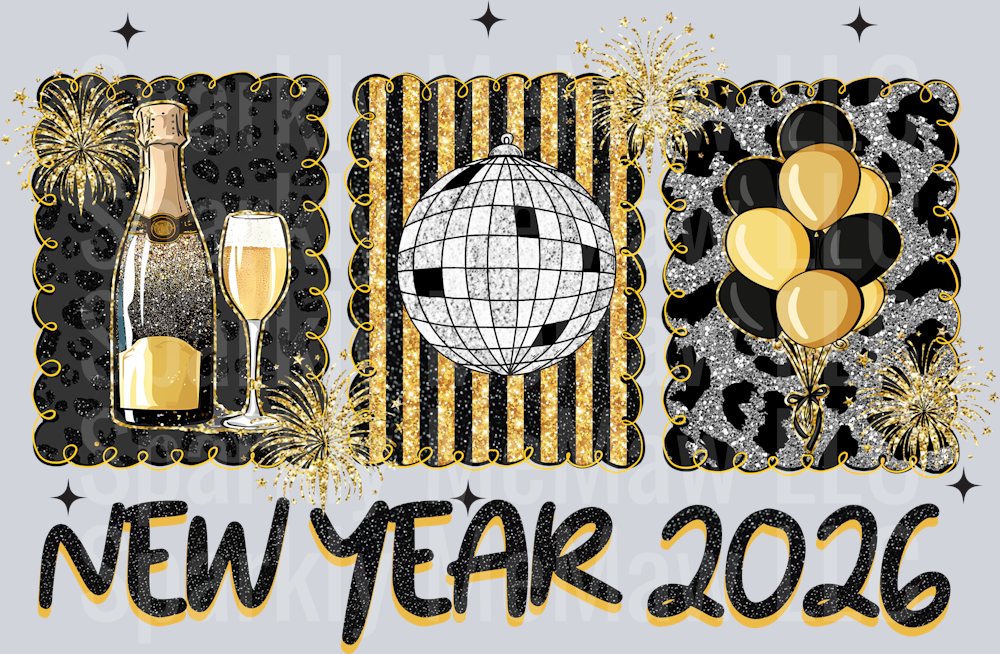 New Year 2026 DTF Transfer(Fabric)