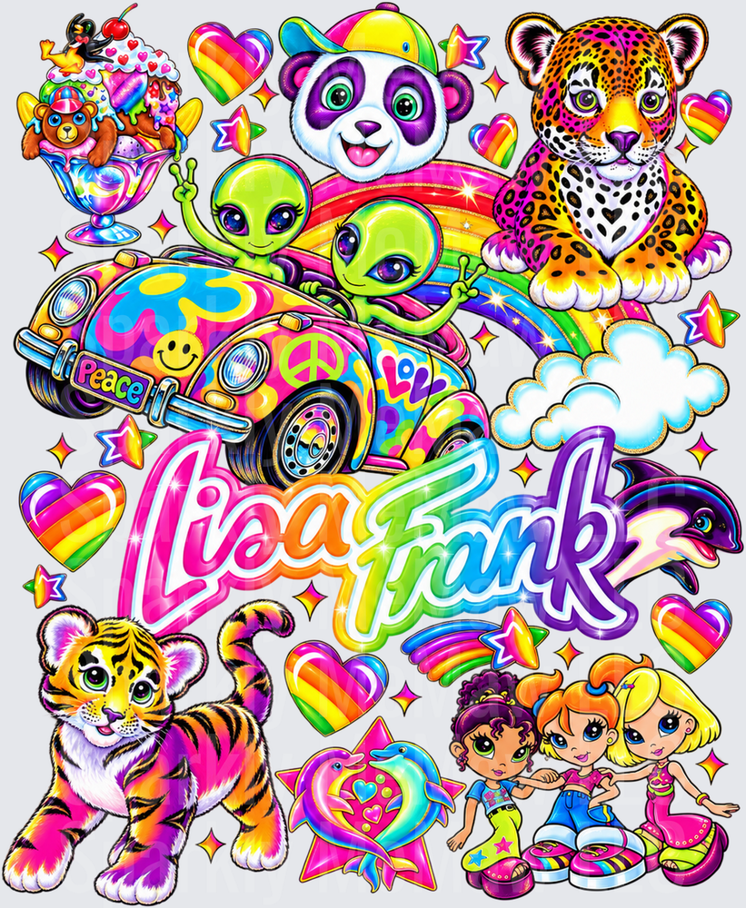 Lisa Frank Collage DTF Transfer for Fabrics