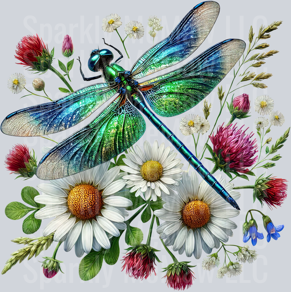 24 Floral Dragonfly UV DTF Clip Art Decal