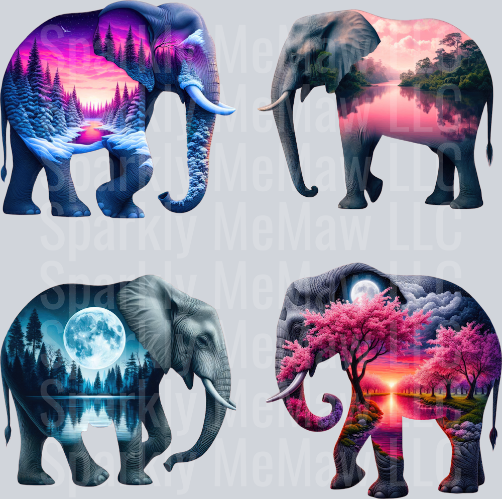 landscape elephants 10x10