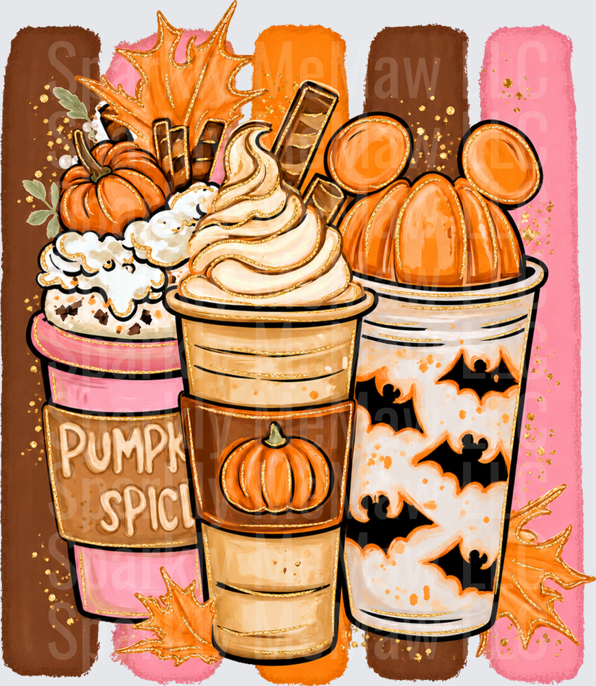 Fall Pumpkin Spice Halloween Drinks is a UV DTF Decal
