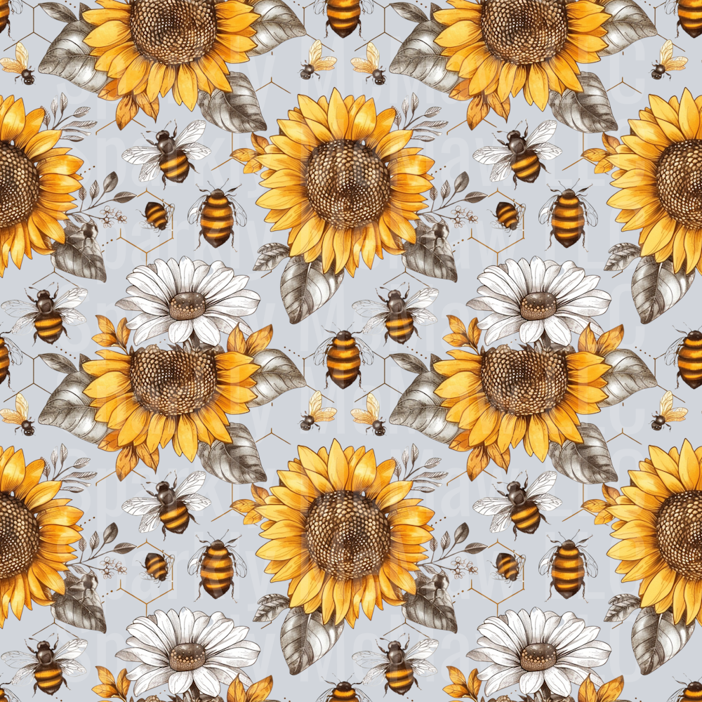 Sunflower and Bees #2 UV DTF 10x10 Sheet