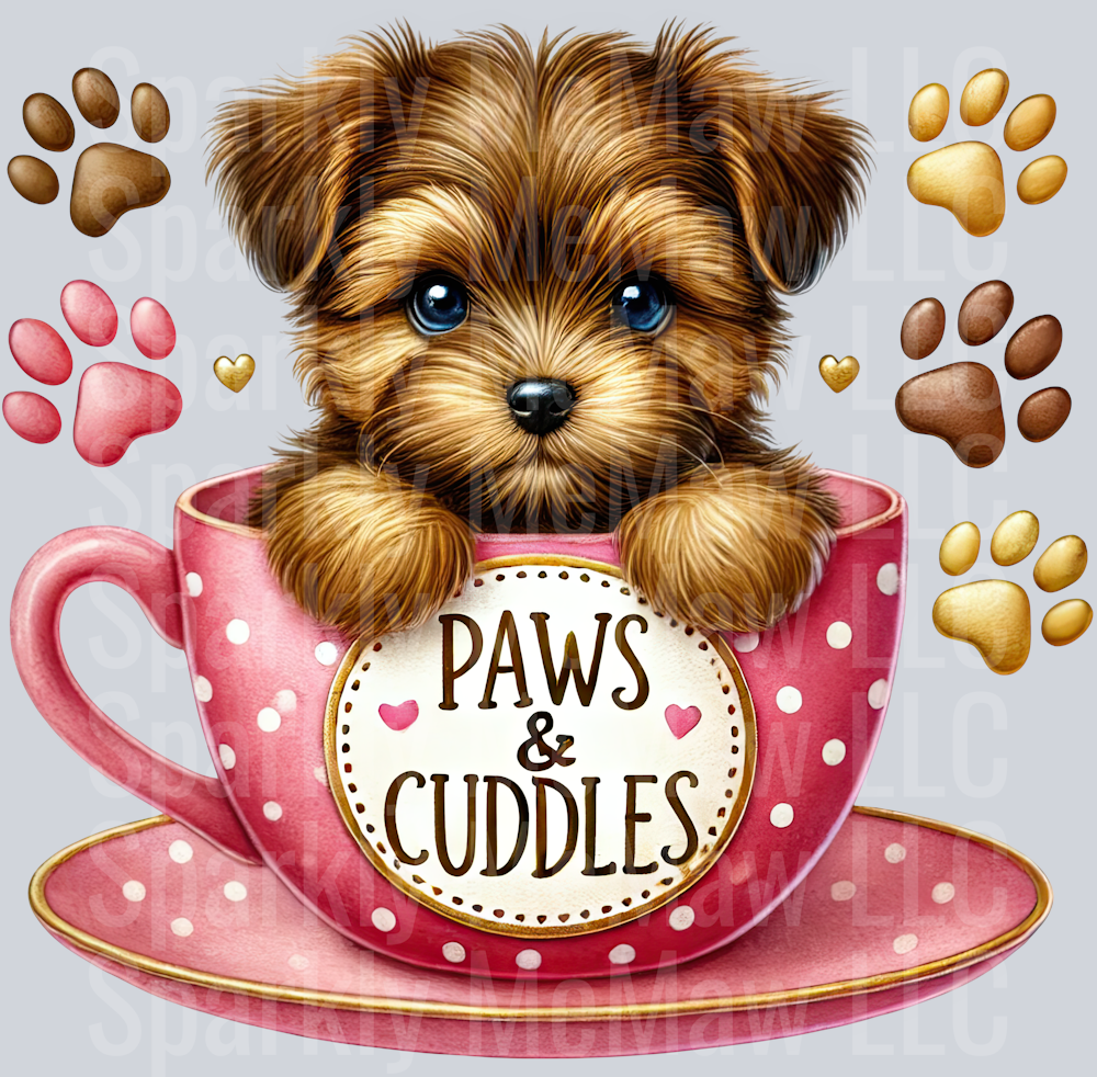 Valentines Cup Puppy 23 UV DTF Decal
