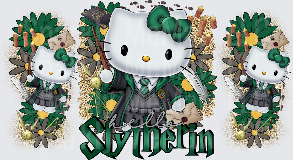 Hello Kitty Slytherin Wizard is a UV DTF 16 OZ Wrap