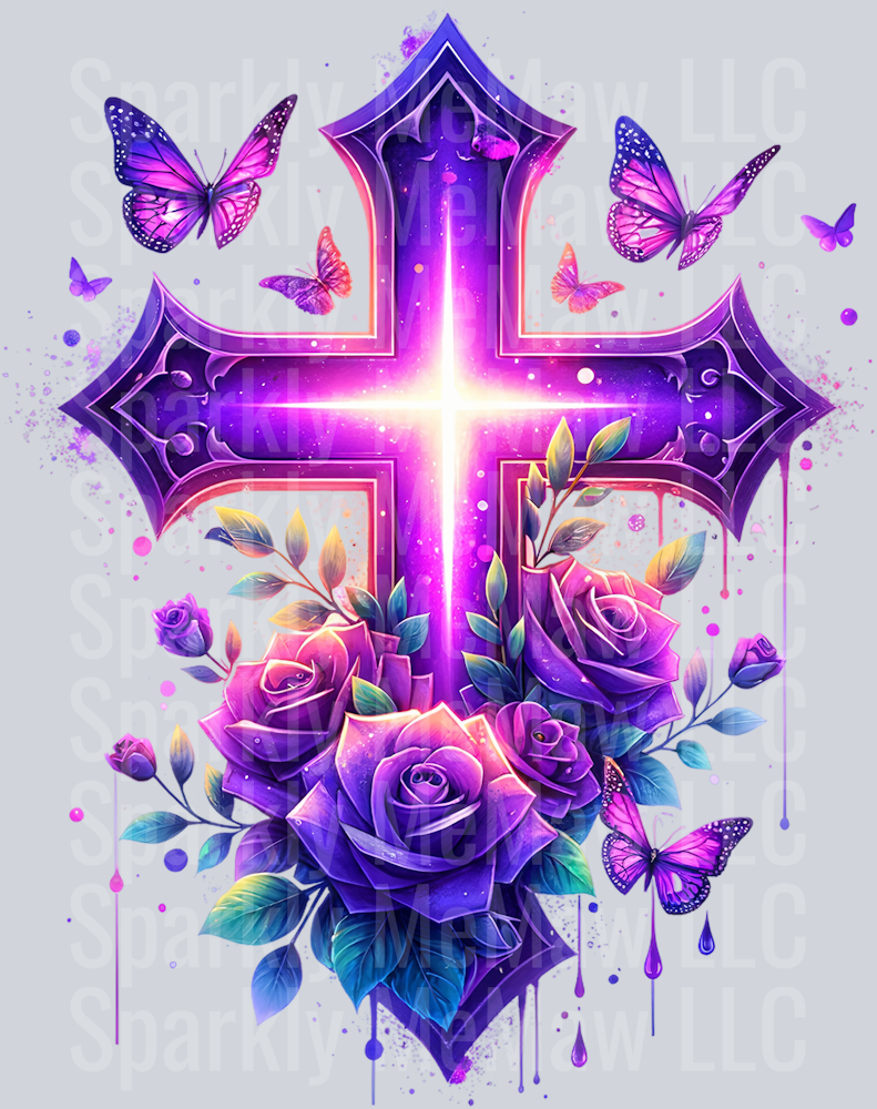 purple cross 4 Clip Art UV DTF Decal