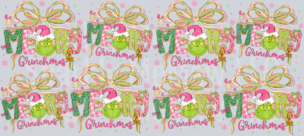 Merry Grinchmas 3 16 oz UV DTF Wrap